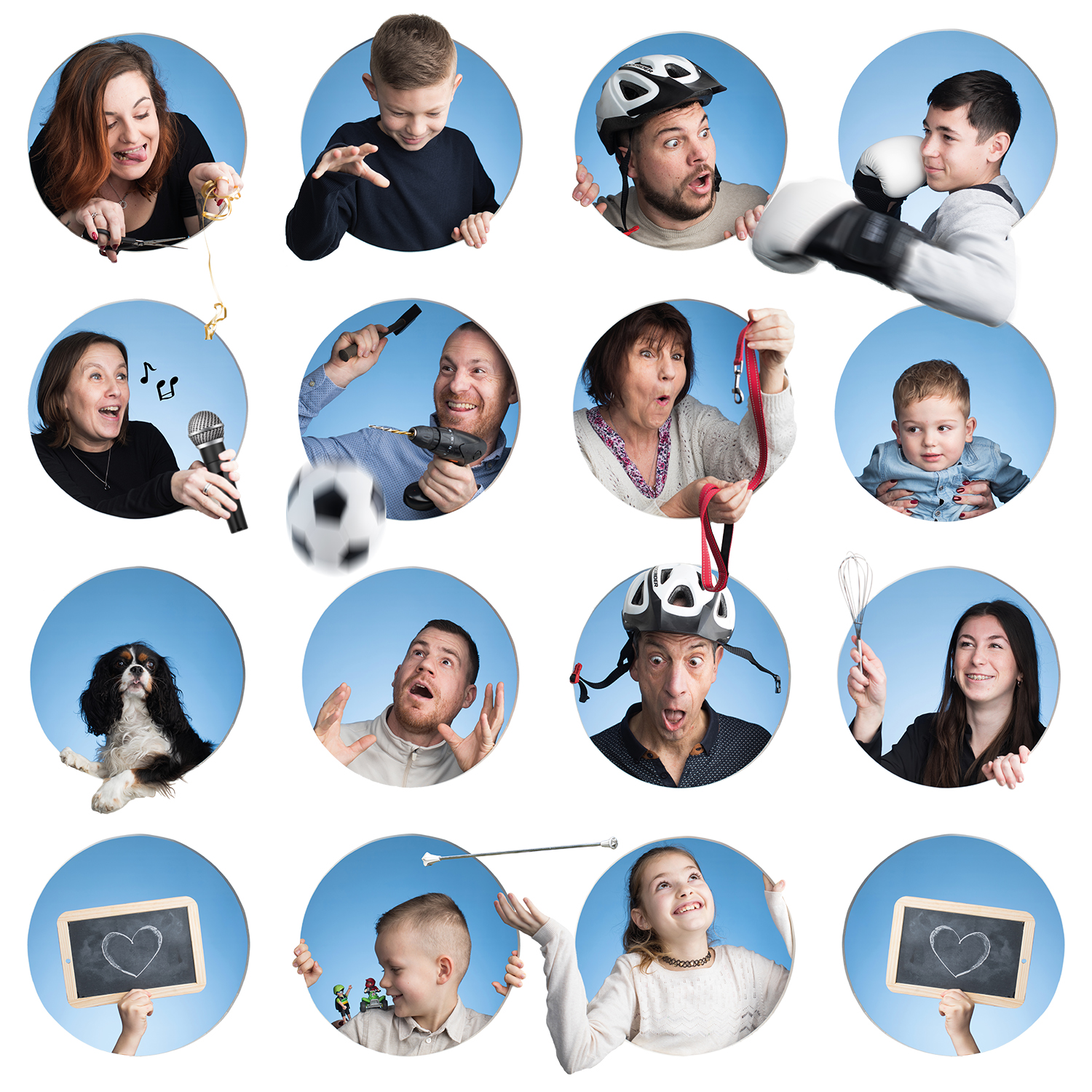 Photographe Tours (37)- une famille en séance photo originale dans plusieurs hublots