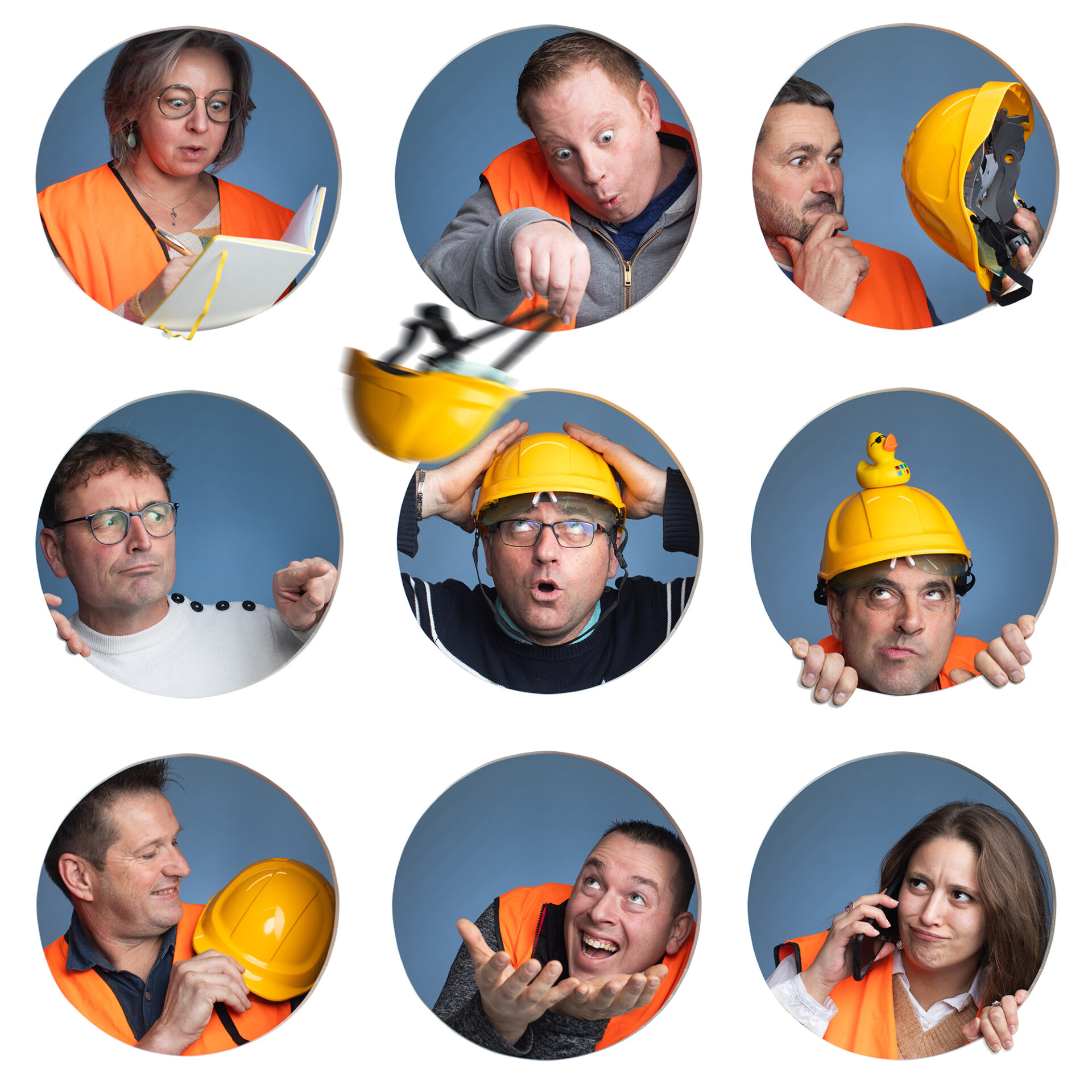 Photos de groupe originale de professionnels d'une entreprise du BTP