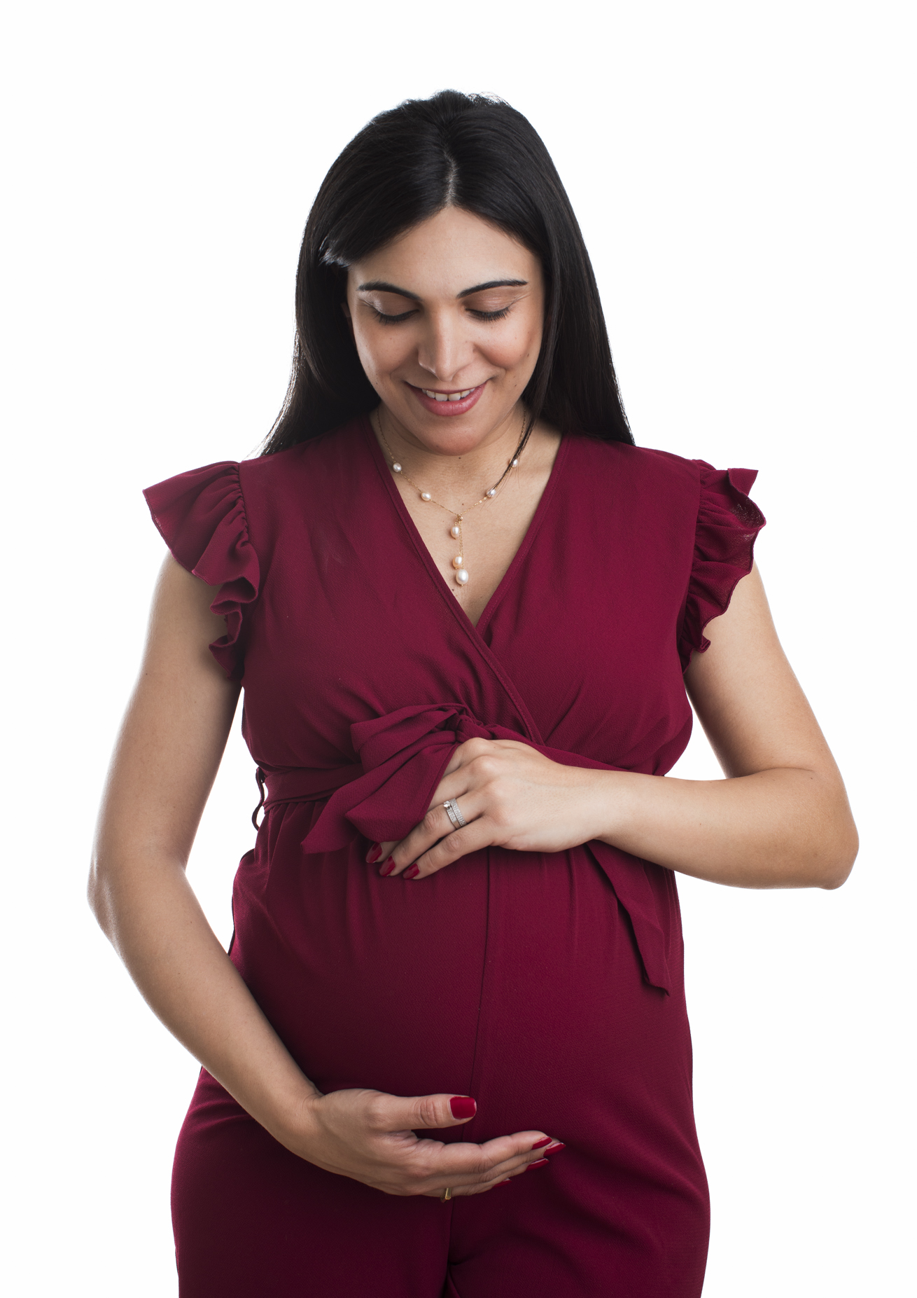 Portrait d'une femme enceinte à l'occasion de sa grossesse, pris par un photographe à Tours